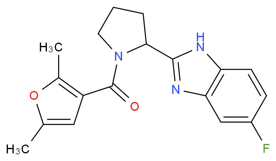 2-[1-(2,5-dimethyl-3-furoyl)-2-pyrrolidinyl]-5-fluoro-1H-benzimidazole_分子结构_CAS_)
