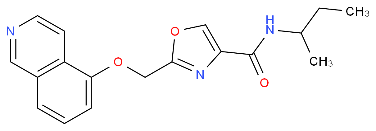 N-(sec-butyl)-2-[(5-isoquinolinyloxy)methyl]-1,3-oxazole-4-carboxamide_分子结构_CAS_)