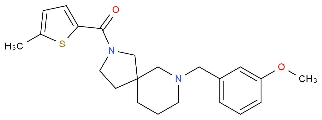 7-(3-methoxybenzyl)-2-[(5-methyl-2-thienyl)carbonyl]-2,7-diazaspiro[4.5]decane_分子结构_CAS_)