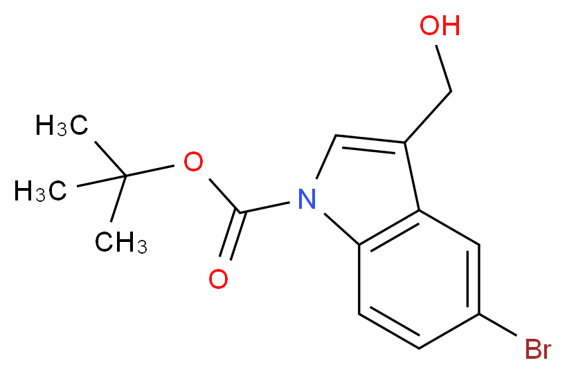 5-Bromo-3-(hydroxymethyl)indole, N-BOC protected 98%_分子结构_CAS_)