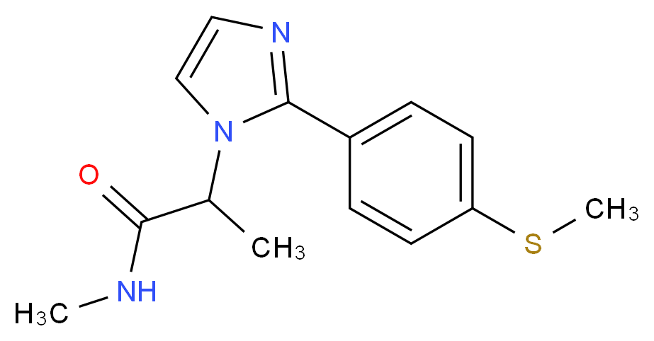 N-methyl-2-{2-[4-(methylthio)phenyl]-1H-imidazol-1-yl}propanamide_分子结构_CAS_)