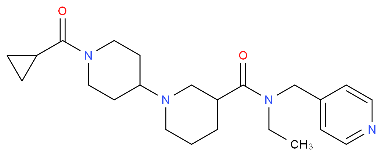 1'-(cyclopropylcarbonyl)-N-ethyl-N-(pyridin-4-ylmethyl)-1,4'-bipiperidine-3-carboxamide_分子结构_CAS_)