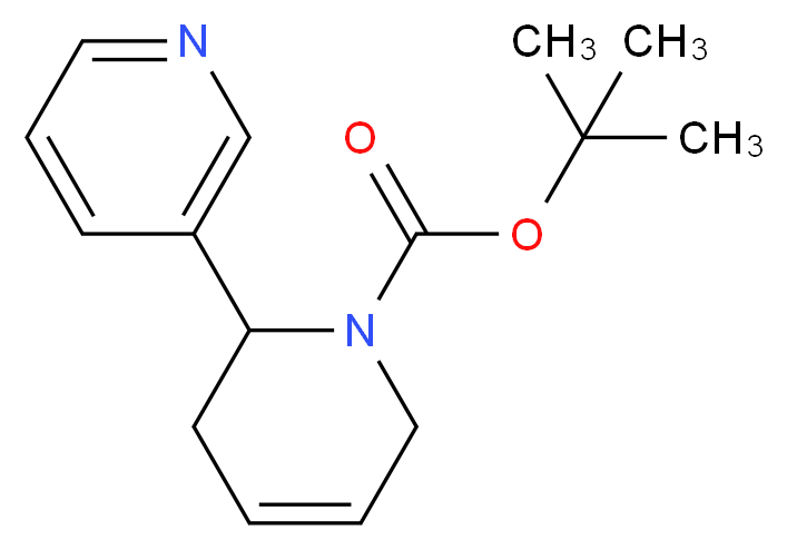 tert-butyl 2-(pyridin-3-yl)-1,2,3,6-tetrahydropyridine-1-carboxylate_分子结构_CAS_1159977-12-4