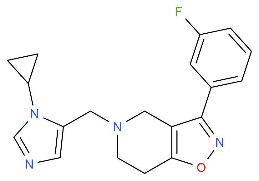 5-[(1-cyclopropyl-1H-imidazol-5-yl)methyl]-3-(3-fluorophenyl)-4,5,6,7-tetrahydroisoxazolo[4,5-c]pyridine_分子结构_CAS_)