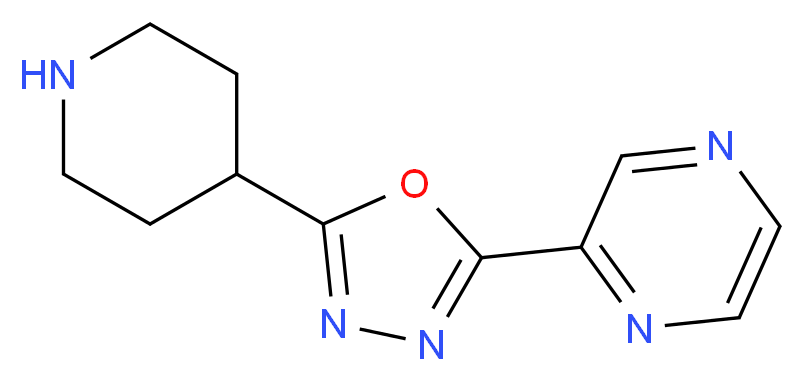 2-(Piperidin-4-yl)-5-(pyrazin-2-yl)-1,3,4-oxadiazole_分子结构_CAS_1207175-56-1)