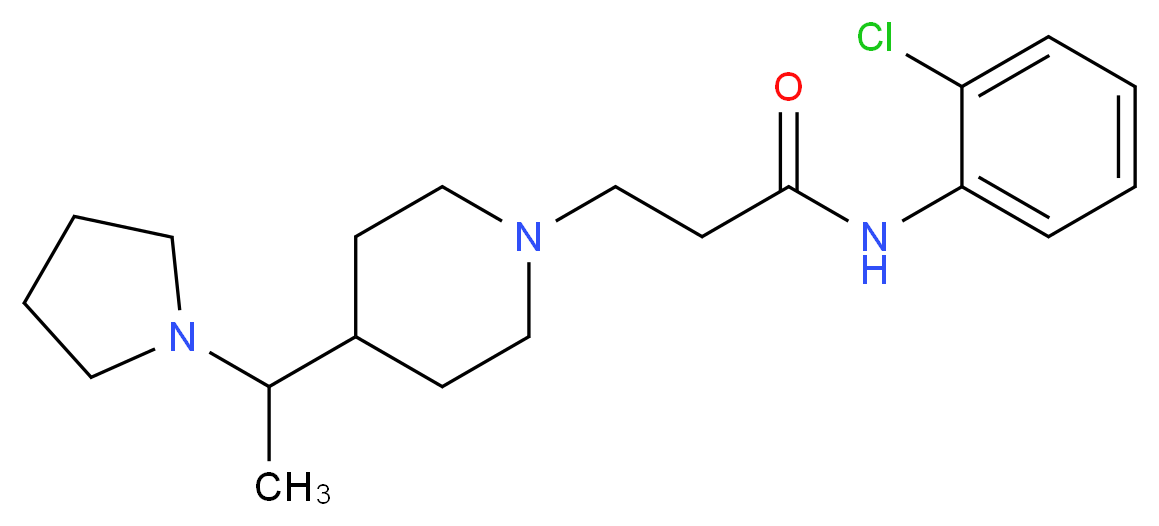 N-(2-chlorophenyl)-3-[4-(1-pyrrolidin-1-ylethyl)piperidin-1-yl]propanamide_分子结构_CAS_)