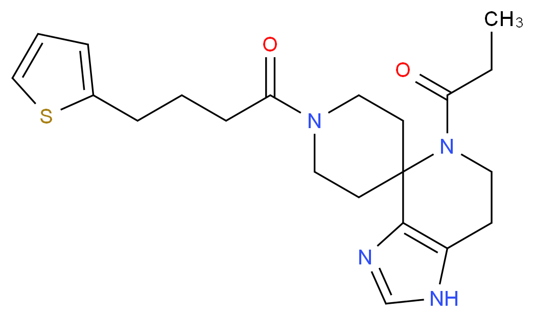5-propionyl-1'-[4-(2-thienyl)butanoyl]-1,5,6,7-tetrahydrospiro[imidazo[4,5-c]pyridine-4,4'-piperidine]_分子结构_CAS_)