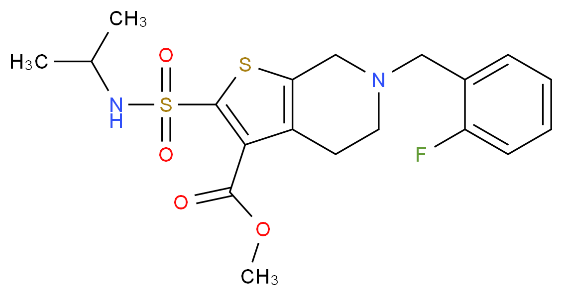 methyl 6-(2-fluorobenzyl)-2-[(isopropylamino)sulfonyl]-4,5,6,7-tetrahydrothieno[2,3-c]pyridine-3-carboxylate_分子结构_CAS_)