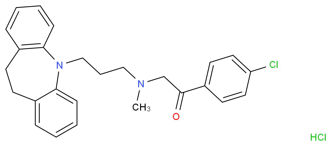 2-[(3-{2-azatricyclo[9.4.0.0<sup>3</sup>,<sup>8</sup>]pentadeca-1(11),3,5,7,12,14-hexaen-2-yl}propyl)(methyl)amino]-1-(4-chlorophenyl)ethan-1-one hydrochloride_分子结构_CAS_26786-32-3