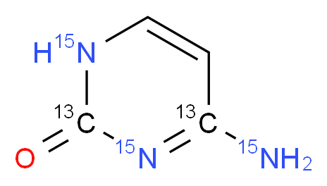 4-amino-1,2-dihydro(2,4-<sup>1</sup><sup>3</sup>C<sub>2</sub>,1,3-<sup>1</sup><sup>5</sup>N<sub>2</sub>)pyrimidin-2-one_分子结构_CAS_285978-06-5