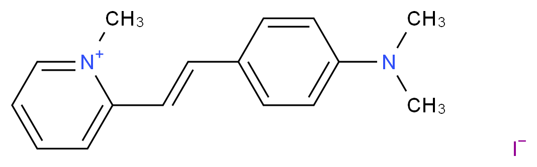 2-[(E)-2-[4-(dimethylamino)phenyl]ethenyl]-1-methylpyridin-1-ium iodide_分子结构_CAS_2156-29-8