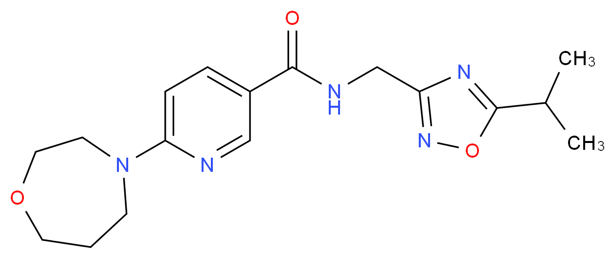 N-[(5-isopropyl-1,2,4-oxadiazol-3-yl)methyl]-6-(1,4-oxazepan-4-yl)nicotinamide_分子结构_CAS_)