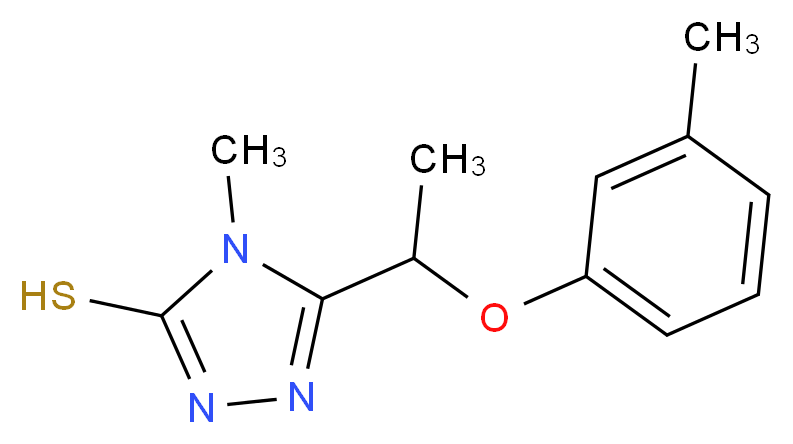 4-methyl-5-[1-(3-methylphenoxy)ethyl]-4H-1,2,4-triazole-3-thiol_分子结构_CAS_588673-54-5