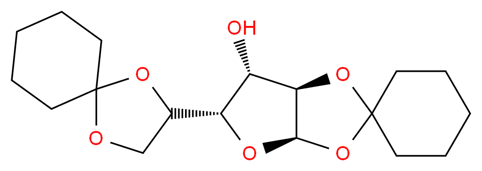 1,2:5,6-二-O-环己亚基-α-D-呋喃葡萄糖_分子结构_CAS_23397-76-4)