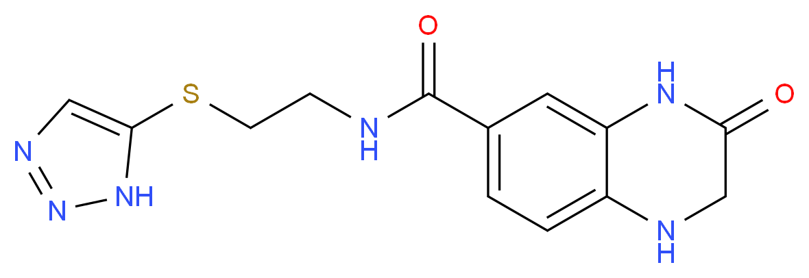 3-oxo-N-[2-(1H-1,2,3-triazol-5-ylthio)ethyl]-1,2,3,4-tetrahydroquinoxaline-6-carboxamide_分子结构_CAS_)