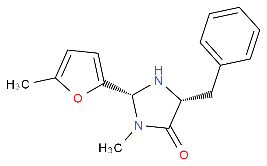 (2R,5R)-5-benzyl-3-methyl-2-(5-methylfuran-2-yl)imidazolidin-4-one_分子结构_CAS_877303-84-9