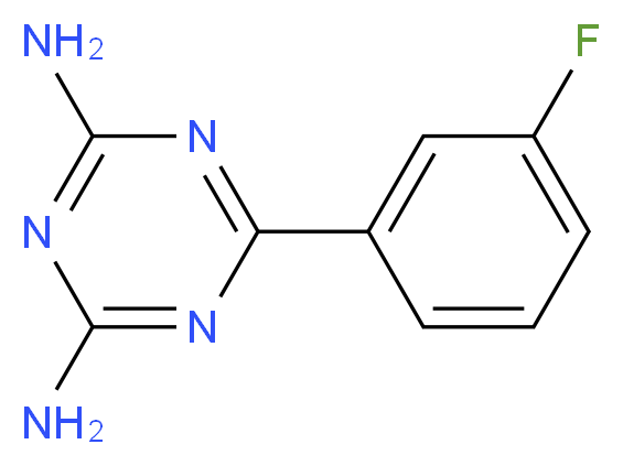 2,4-氨基-6-(3-氟苯基)-1,3,5-三嗪_分子结构_CAS_30530-43-9)