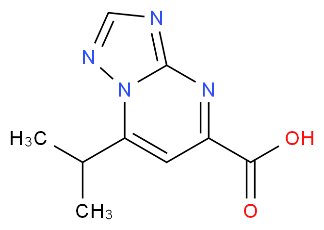 7-isopropyl[1,2,4]triazolo[1,5-a]pyrimidine-5-carboxylic acid_分子结构_CAS_878453-66-8)