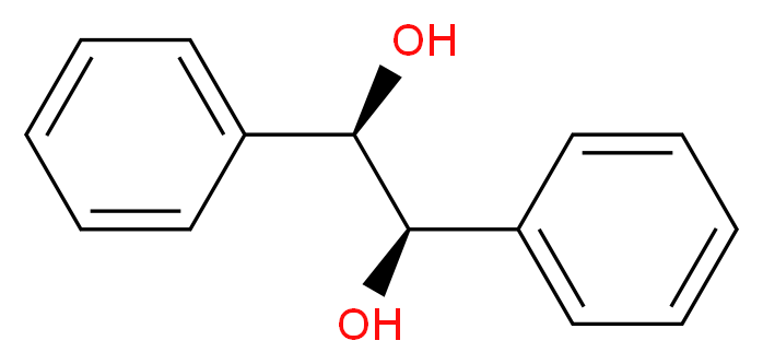 (1R,2R)-1,2-diphenylethane-1,2-diol_分子结构_CAS_52340-78-0