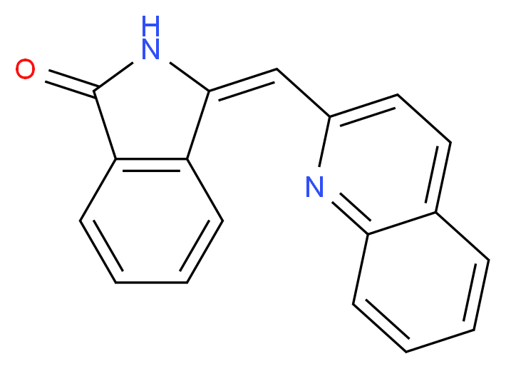 1H-Isoindol-1-one, 2,3-dihydro-3-(2-quinolinylmethylene)-_分子结构_CAS_13481-47-5)