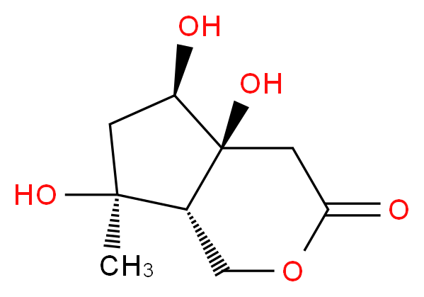 (4aS,5R,7S,7aR)-4a,5,7-trihydroxy-7-methyl-octahydrocyclopenta[c]pyran-3-one_分子结构_CAS_919769-83-8