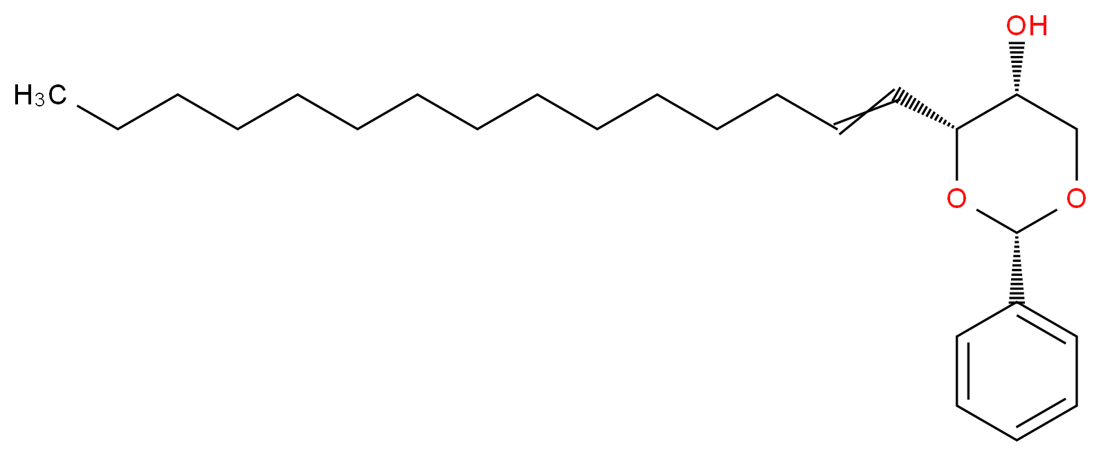 (2S,4R,5R)-4-(pentadec-1-en-1-yl)-2-phenyl-1,3-dioxan-5-ol_分子结构_CAS_114275-39-7