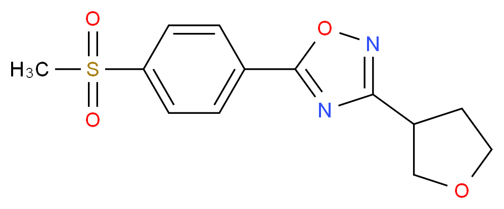 5-[4-(methylsulfonyl)phenyl]-3-(tetrahydrofuran-3-yl)-1,2,4-oxadiazole_分子结构_CAS_)