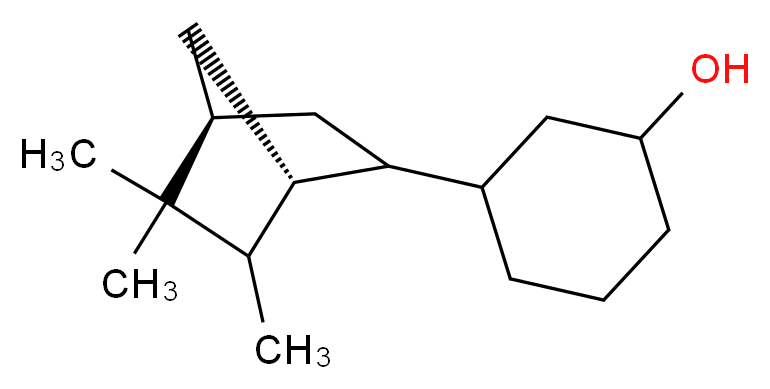 3-[(1R,4R)-5,5,6-trimethylbicyclo[2.2.1]heptan-2-yl]cyclohexan-1-ol_分子结构_CAS_3407-42-9