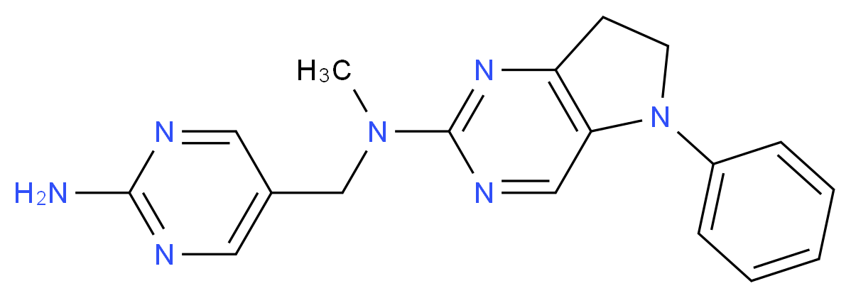 N-[(2-aminopyrimidin-5-yl)methyl]-N-methyl-5-phenyl-6,7-dihydro-5H-pyrrolo[3,2-d]pyrimidin-2-amine_分子结构_CAS_)