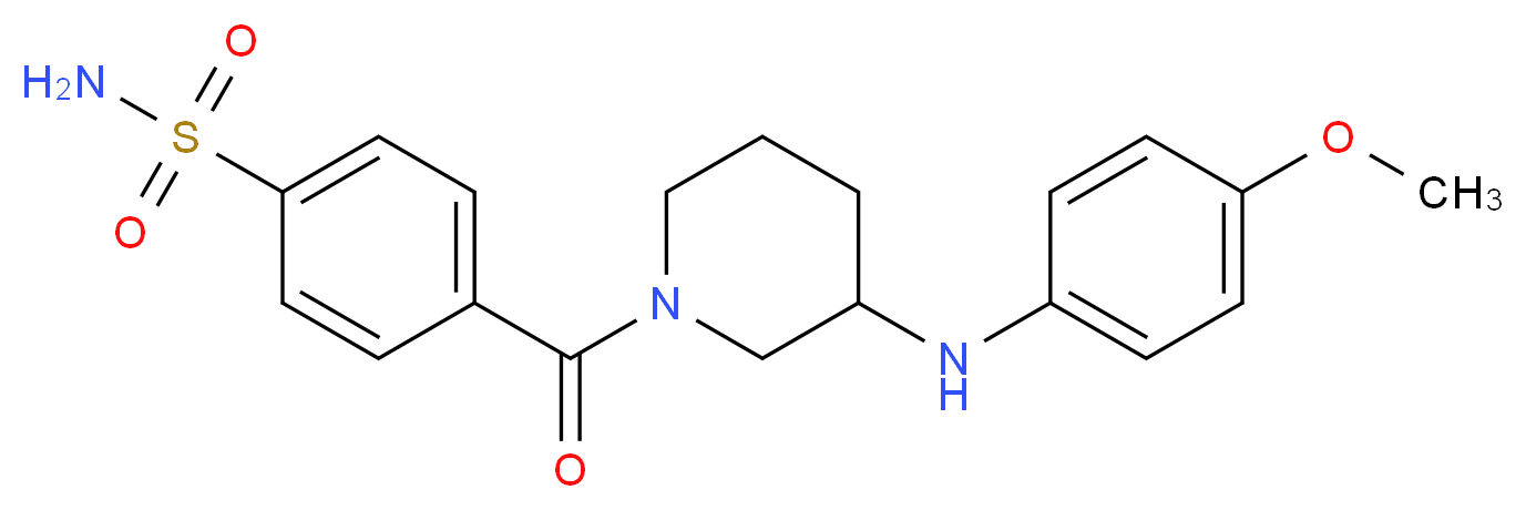 4-({3-[(4-methoxyphenyl)amino]-1-piperidinyl}carbonyl)benzenesulfonamide_分子结构_CAS_)