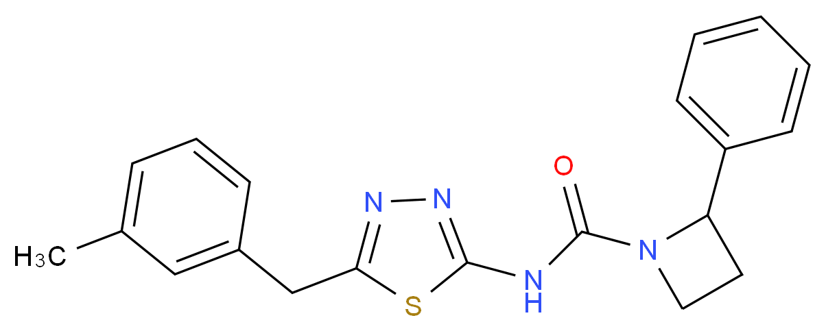 N-[5-(3-methylbenzyl)-1,3,4-thiadiazol-2-yl]-2-phenylazetidine-1-carboxamide_分子结构_CAS_)