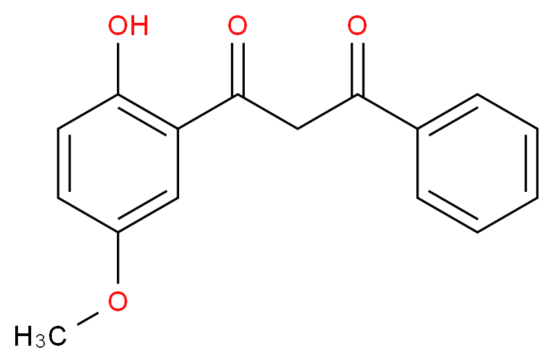 1-(2-hydroxy-5-methoxyphenyl)-3-phenylpropane-1,3-dione_分子结构_CAS_67029-87-2