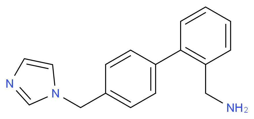 {2-[4-(1H-imidazol-1-ylmethyl)phenyl]phenyl}methanamine_分子结构_CAS_)