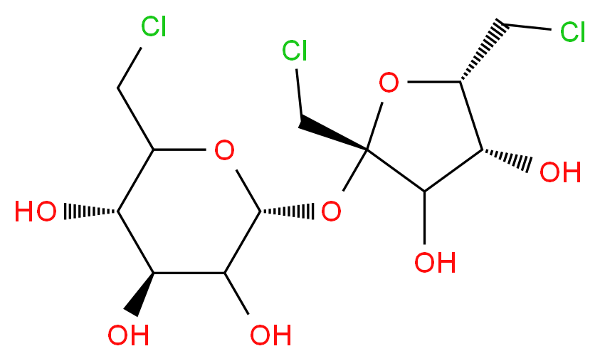 (2R,4S,5S)-2-{[(2R,4R,5S)-2,5-bis(chloromethyl)-3,4-dihydroxyoxolan-2-yl]oxy}-6-(chloromethyl)oxane-3,4,5-triol_分子结构_CAS_40631-75-2