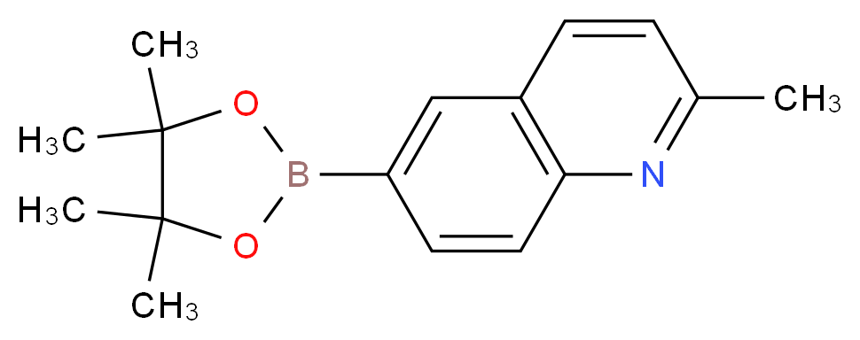 2-methyl-6-(tetramethyl-1,3,2-dioxaborolan-2-yl)quinoline_分子结构_CAS_1022090-86-3