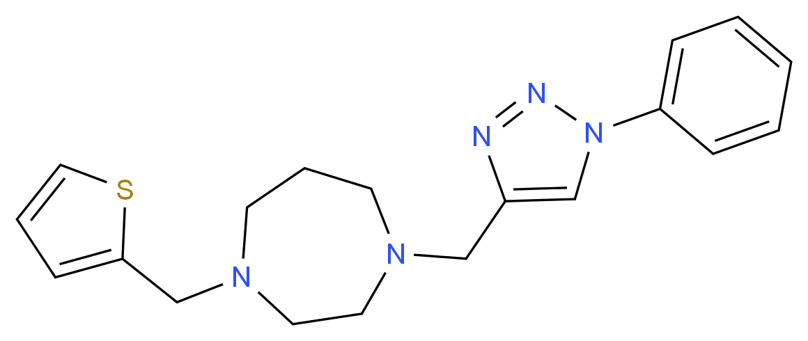 1-[(1-phenyl-1H-1,2,3-triazol-4-yl)methyl]-4-(2-thienylmethyl)-1,4-diazepane_分子结构_CAS_)