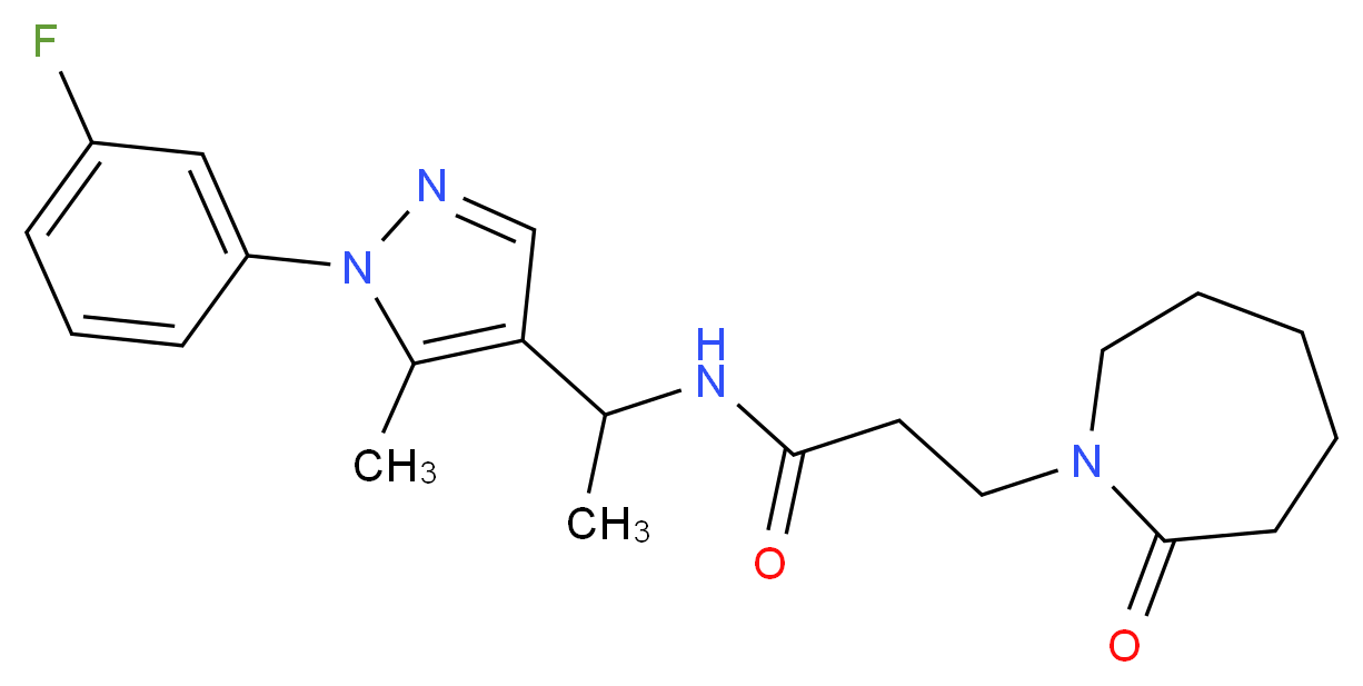 N-{1-[1-(3-fluorophenyl)-5-methyl-1H-pyrazol-4-yl]ethyl}-3-(2-oxoazepan-1-yl)propanamide_分子结构_CAS_)