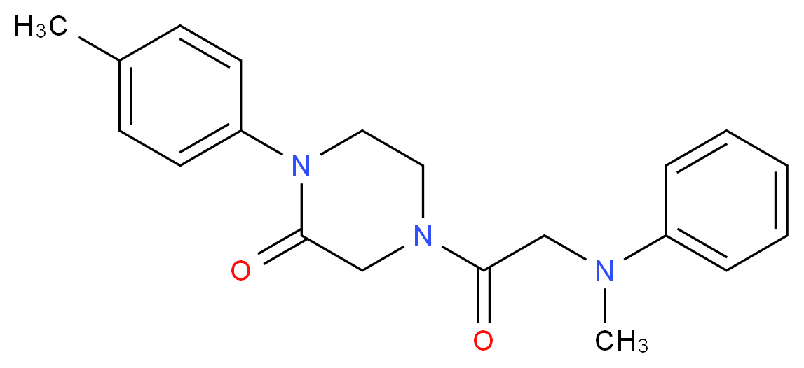 1-(4-methylphenyl)-4-(N-methyl-N-phenylglycyl)-2-piperazinone_分子结构_CAS_)