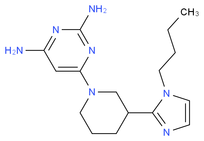 6-[3-(1-butyl-1H-imidazol-2-yl)-1-piperidinyl]-2,4-pyrimidinediamine_分子结构_CAS_)