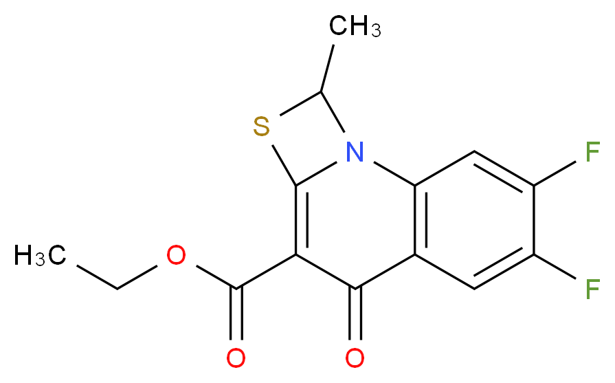 ethyl 6,7-difluoro-1-methyl-4-oxo-1H,4H-[1,3]thiazeto[3,2-a]quinoline-3-carboxylate_分子结构_CAS_113046-72-3