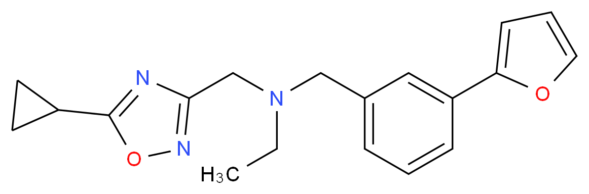 N-[(5-cyclopropyl-1,2,4-oxadiazol-3-yl)methyl]-N-[3-(2-furyl)benzyl]ethanamine_分子结构_CAS_)