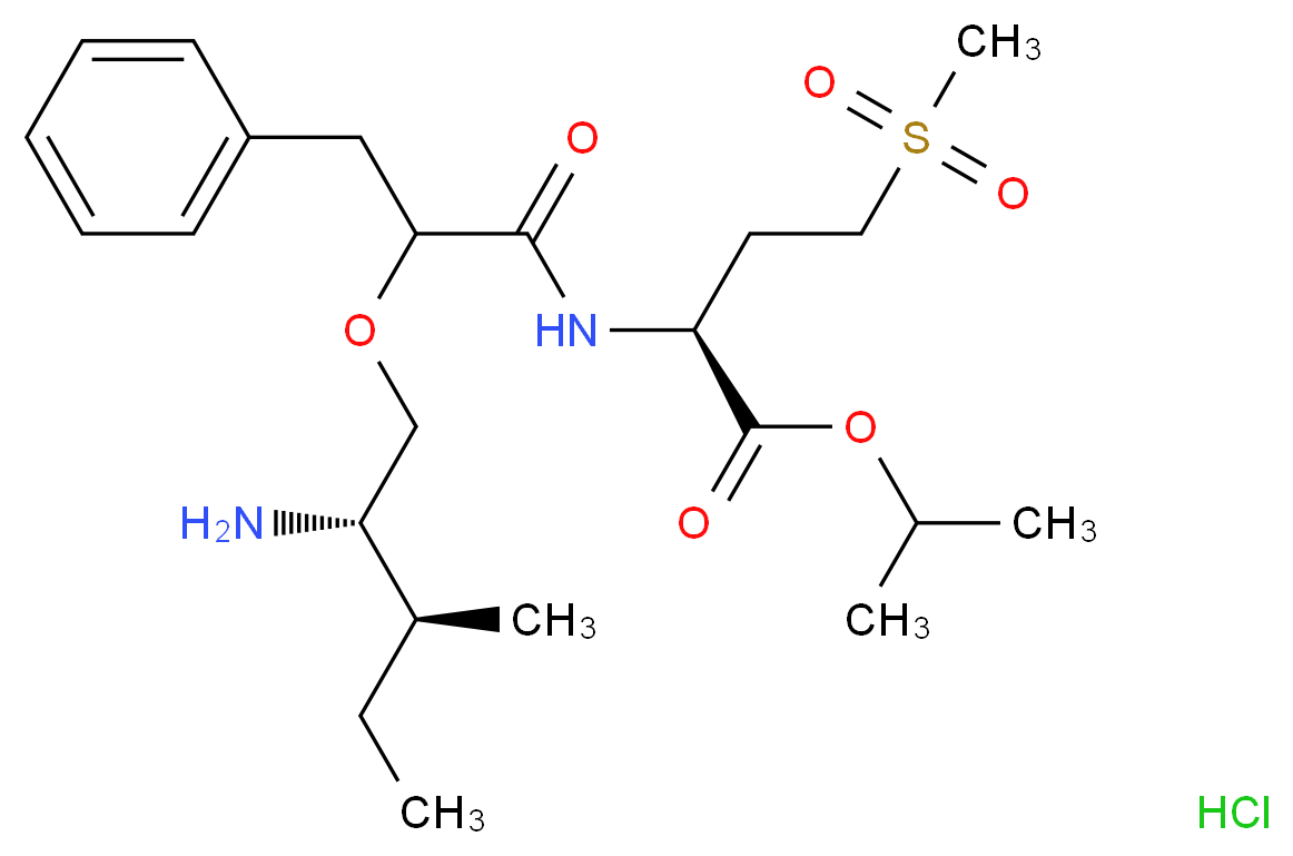 propan-2-yl (2S)-2-(2-{[(2S,3S)-2-amino-3-methylpentyl]oxy}-3-phenylpropanamido)-4-methanesulfonylbutanoate hydrochloride_分子结构_CAS_1356019-46-9