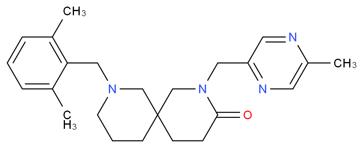 8-(2,6-dimethylbenzyl)-2-[(5-methylpyrazin-2-yl)methyl]-2,8-diazaspiro[5.5]undecan-3-one_分子结构_CAS_)