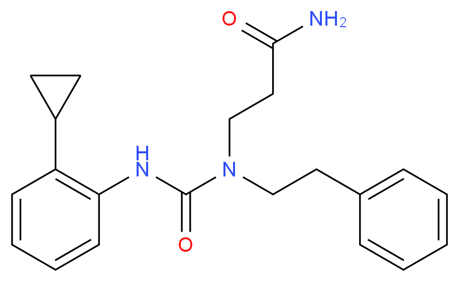 N~3~-{[(2-cyclopropylphenyl)amino]carbonyl}-N~3~-(2-phenylethyl)-beta-alaninamide_分子结构_CAS_)