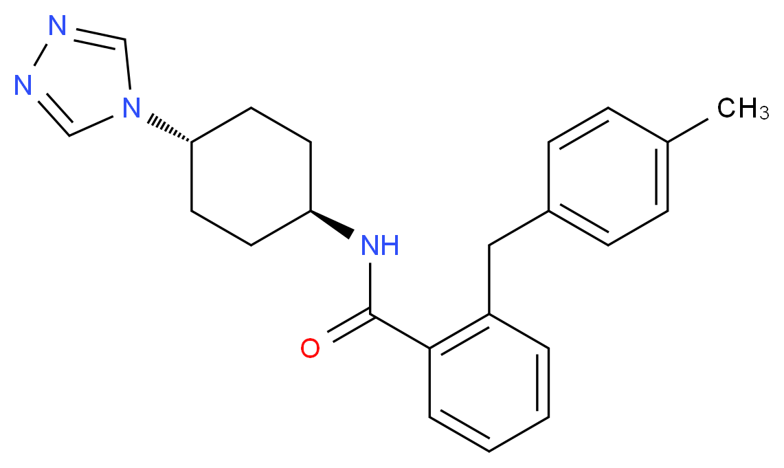 2-(4-methylbenzyl)-N-[trans-4-(4H-1,2,4-triazol-4-yl)cyclohexyl]benzamide_分子结构_CAS_)