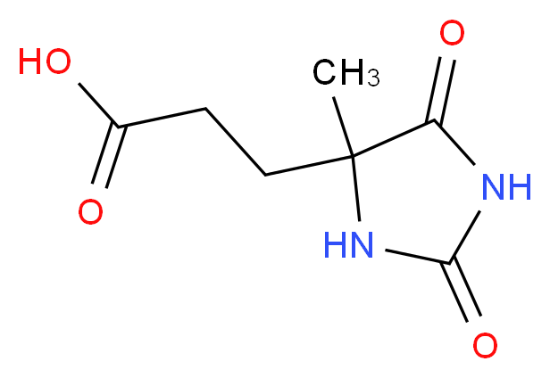 3-(4-methyl-2,5-dioxoimidazolidin-4-yl)propanoic acid_分子结构_CAS_7511-46-8