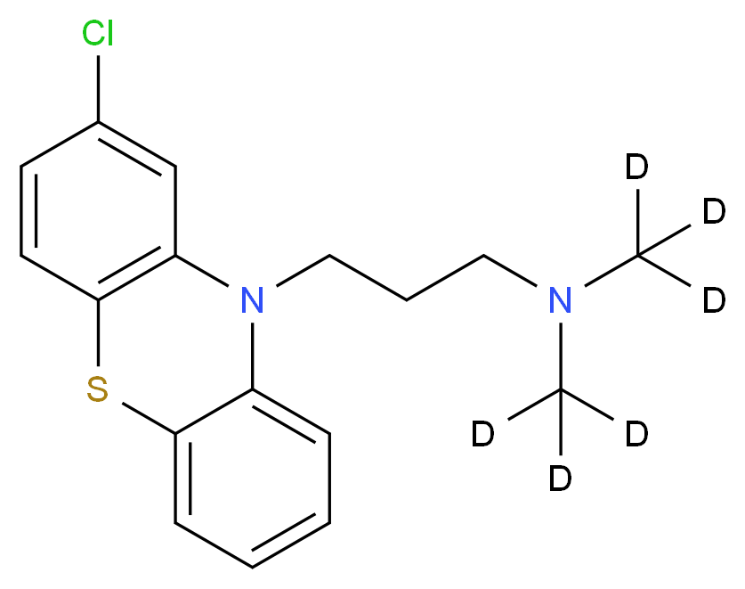 [3-(2-chloro-10H-phenothiazin-10-yl)propyl]bis(<sup>2</sup>H<sub>3</sub>)methylamine_分子结构_CAS_1276197-23-9