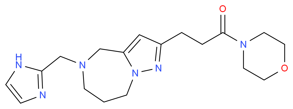 5-(1H-imidazol-2-ylmethyl)-2-[3-(4-morpholinyl)-3-oxopropyl]-5,6,7,8-tetrahydro-4H-pyrazolo[1,5-a][1,4]diazepine_分子结构_CAS_)