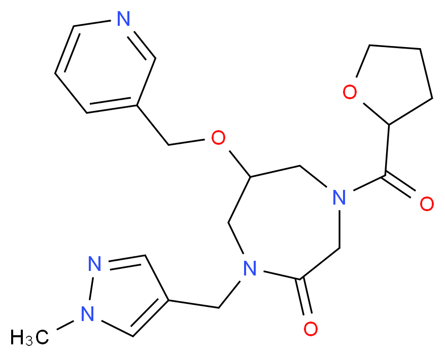 1-[(1-methyl-1H-pyrazol-4-yl)methyl]-6-(3-pyridinylmethoxy)-4-(tetrahydro-2-furanylcarbonyl)-1,4-diazepan-2-one_分子结构_CAS_)