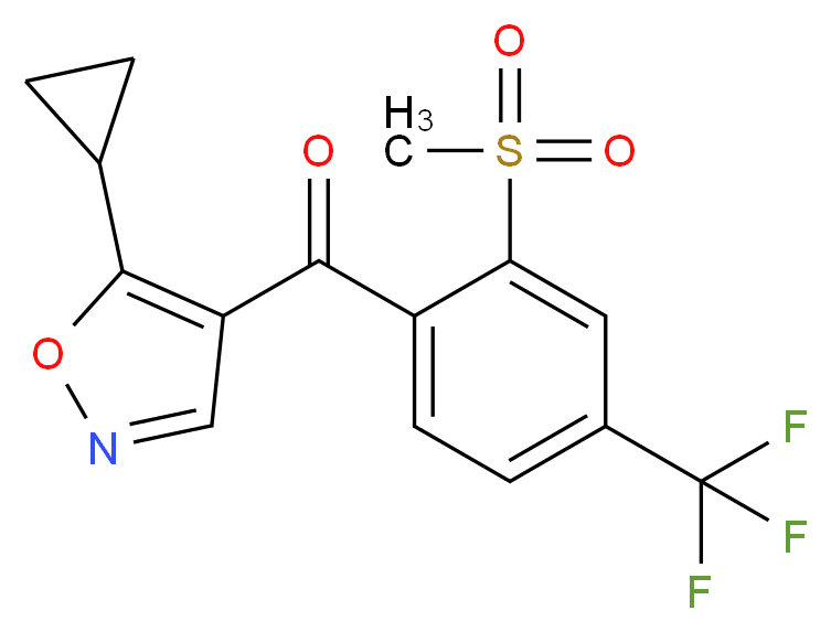 5-cyclopropyl-4-[2-methanesulfonyl-4-(trifluoromethyl)benzoyl]-1,2-oxazole_分子结构_CAS_141112-29-0